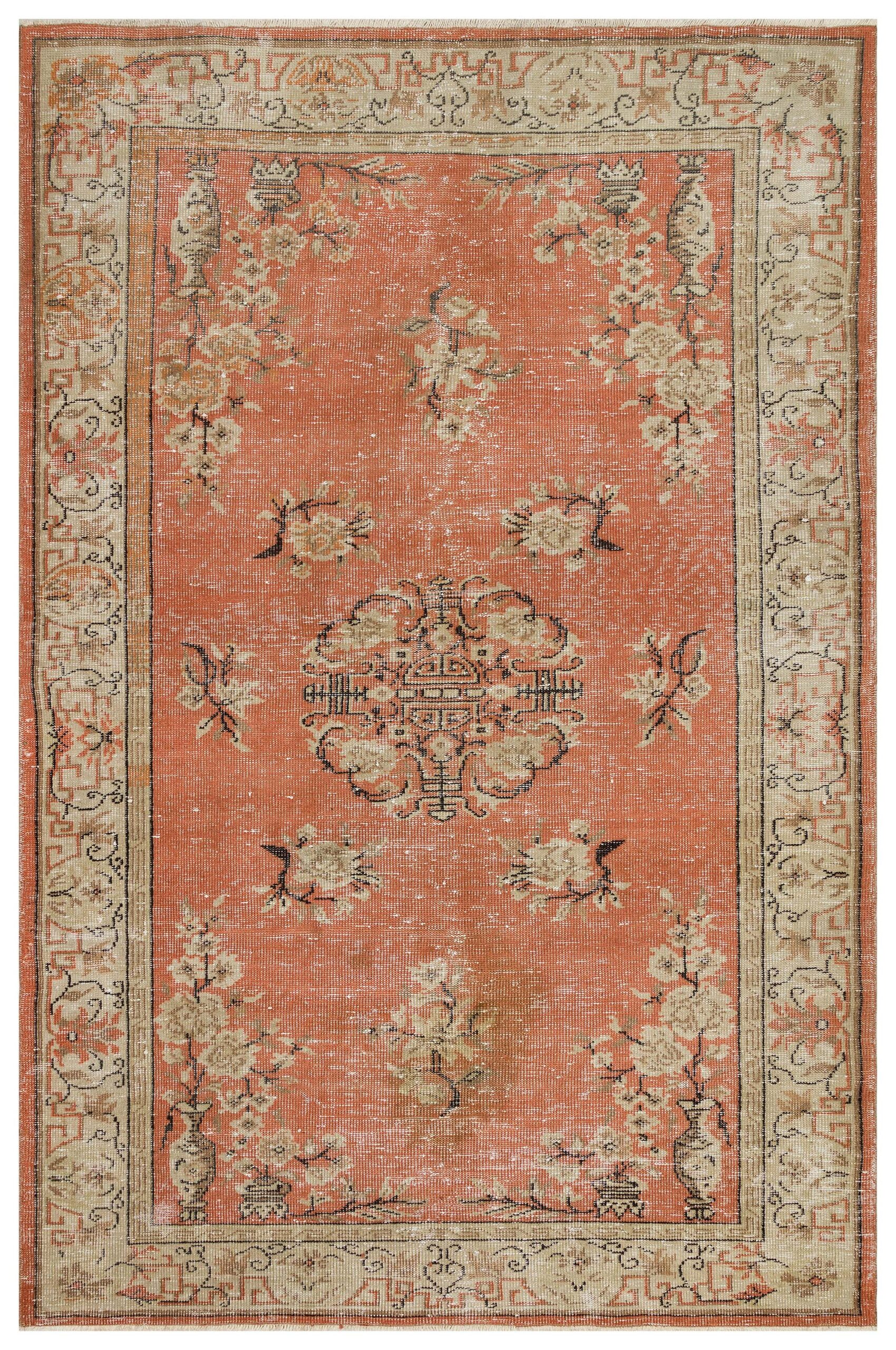 Authentic Handwoven Distressed Rug - SKU 10112 - Detail View
