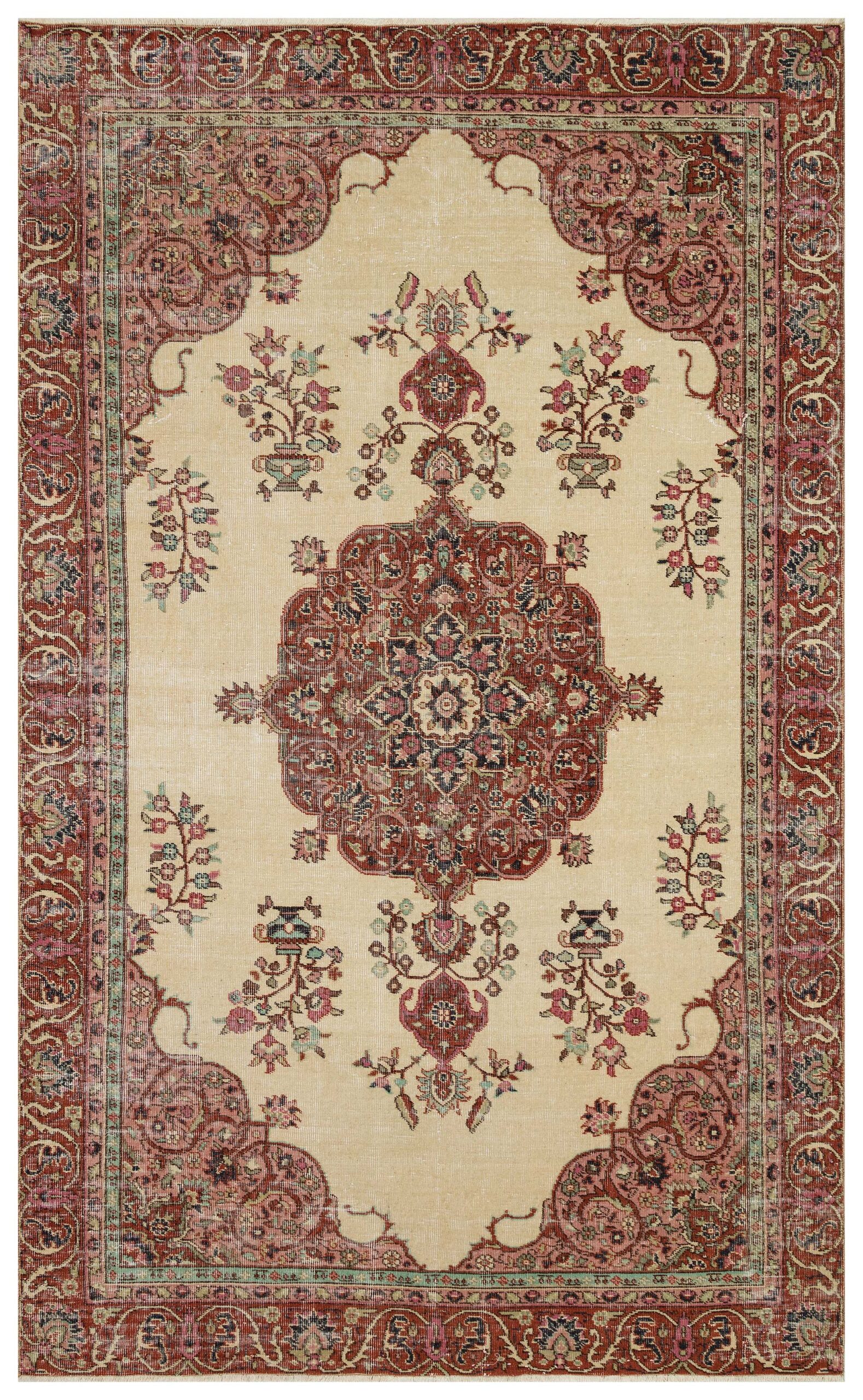 100% Handwoven Vintage Rug - SKU 10142 - Detail View