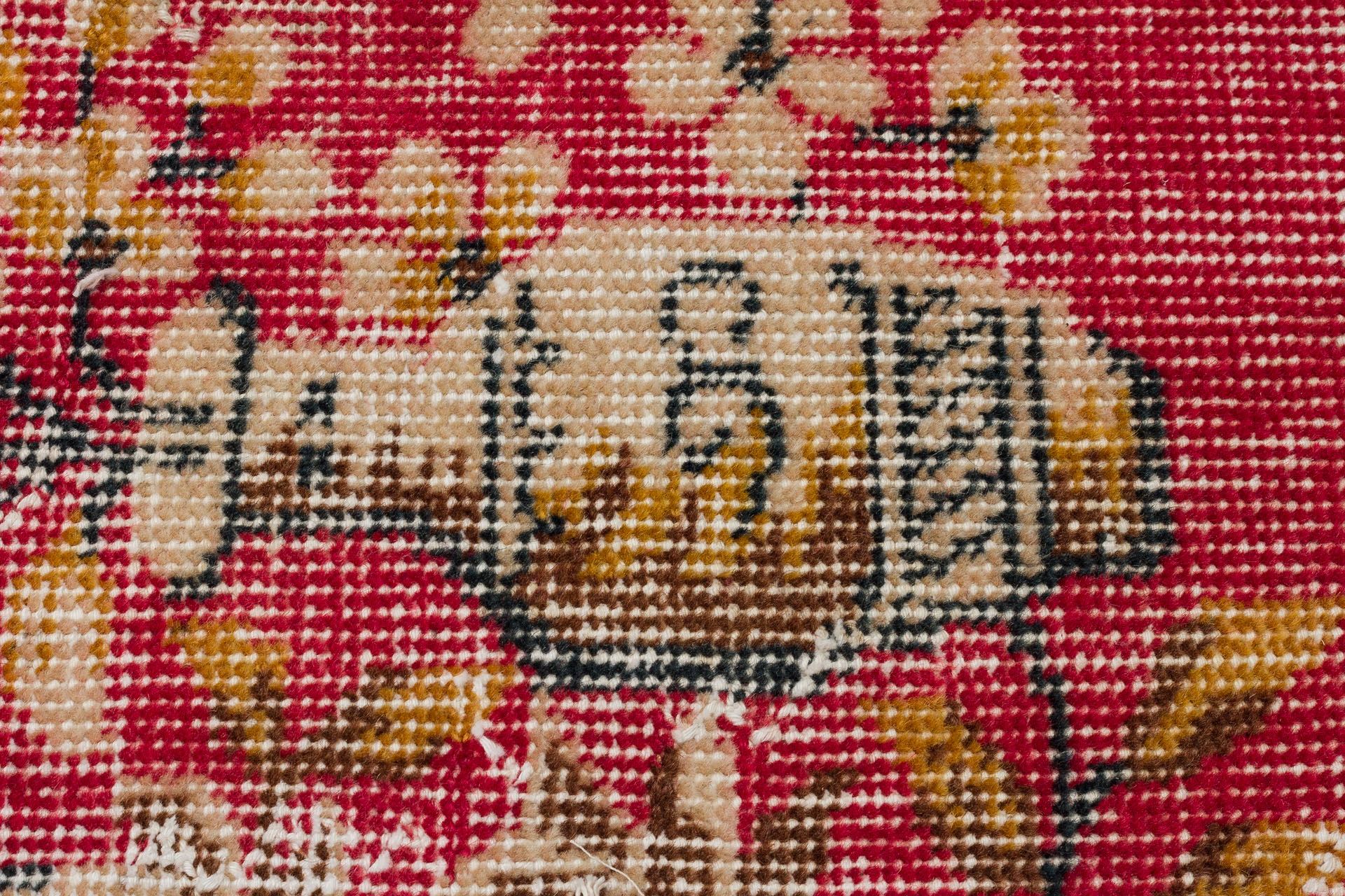 The Melancholy of Times Long Past: Distressed Vintage Rug - SKU 10169 - Detail View