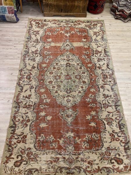 Unique Distressed Vintage Rug - SKU 10186 - Detail View