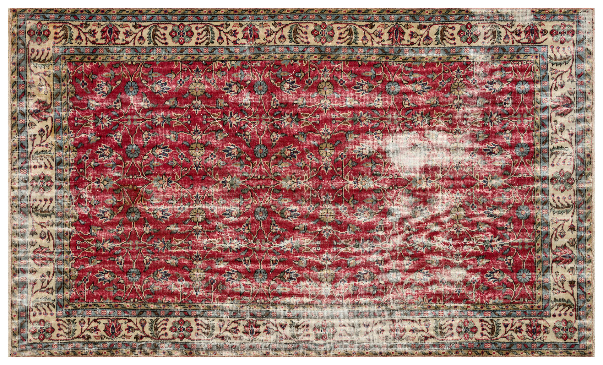 Hand-Woven Distressed Vintage Rug - SKU 10192 - Detail View