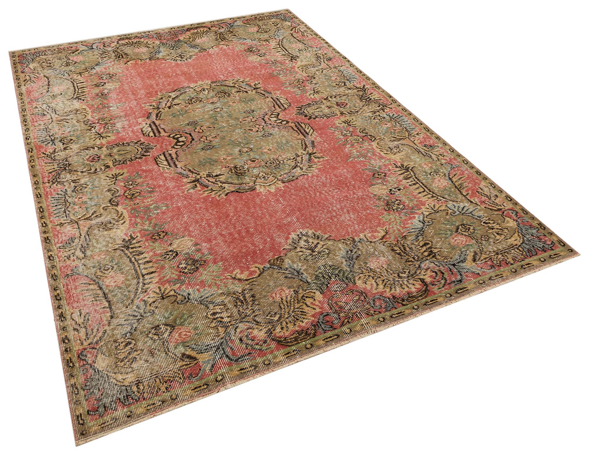 Handmade Rug with Anatolian Patterns, Handmade rug, wool & cotton wool/weave, size 174 × 252 cm, from Ladik, SKU 10196
