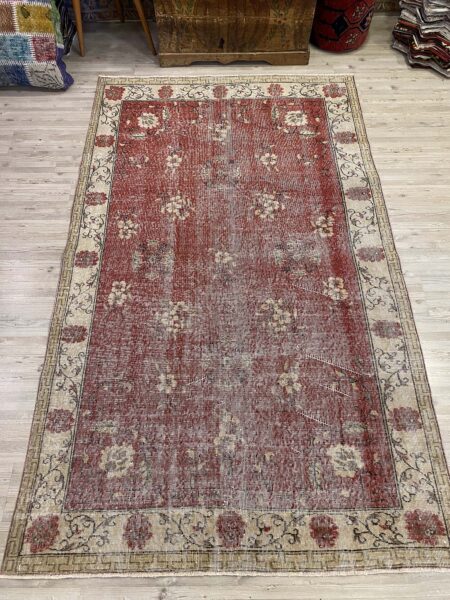 Turkish Distressed Vintage Rug - SKU 10197 - Detail View