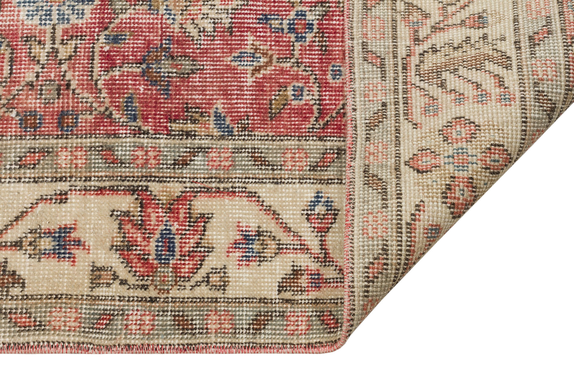 Handwoven Masterpiece Distressed Vintage Rug - SKU 10198 - Detail View