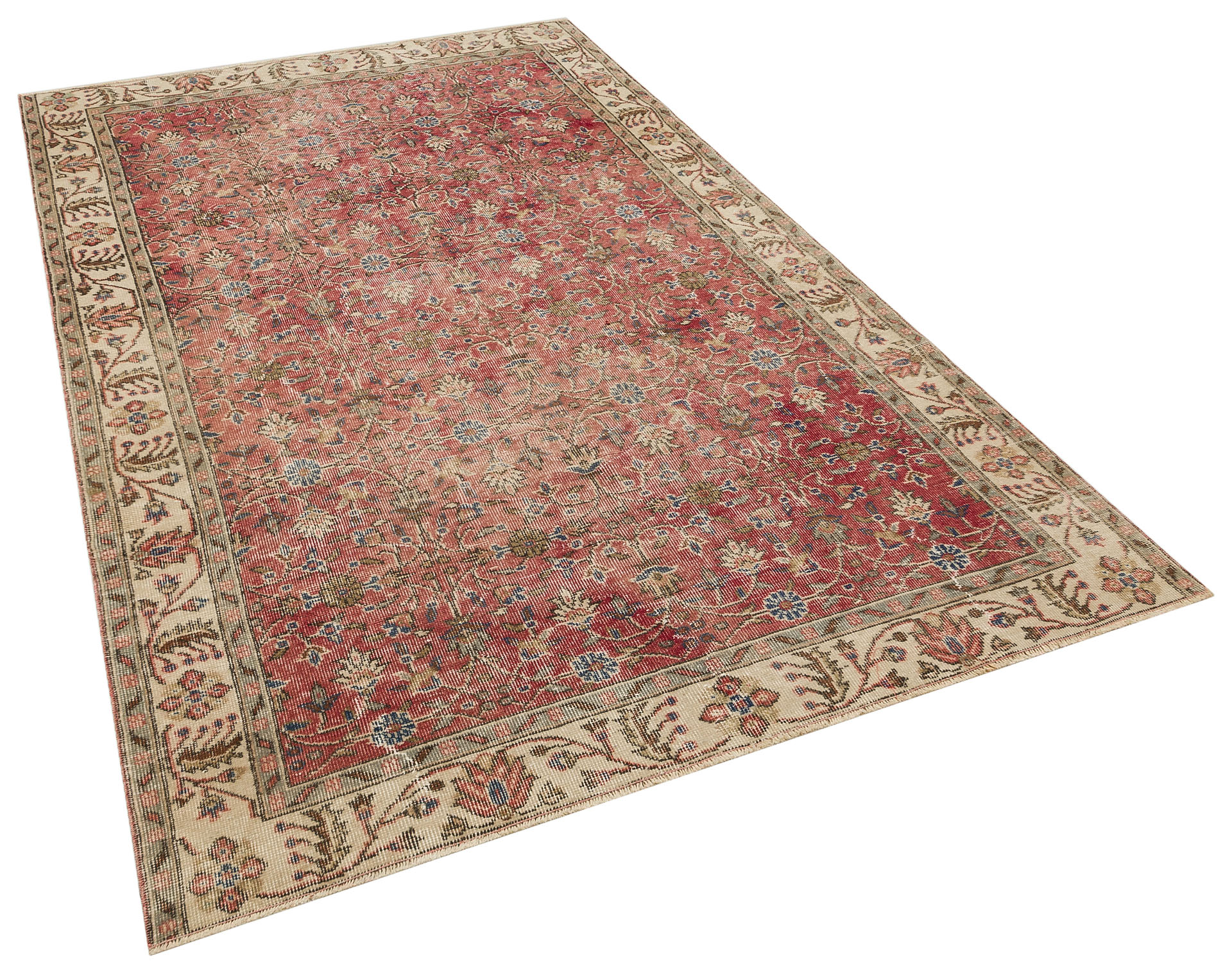 Handwoven Masterpiece Distressed Vintage Rug, Handmade rug, wool wool/weave, size 166 × 270 cm, from Demirci, SKU 10198