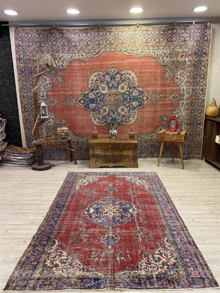 Handmade Distressed Rug - SKU 10319 - Detail View