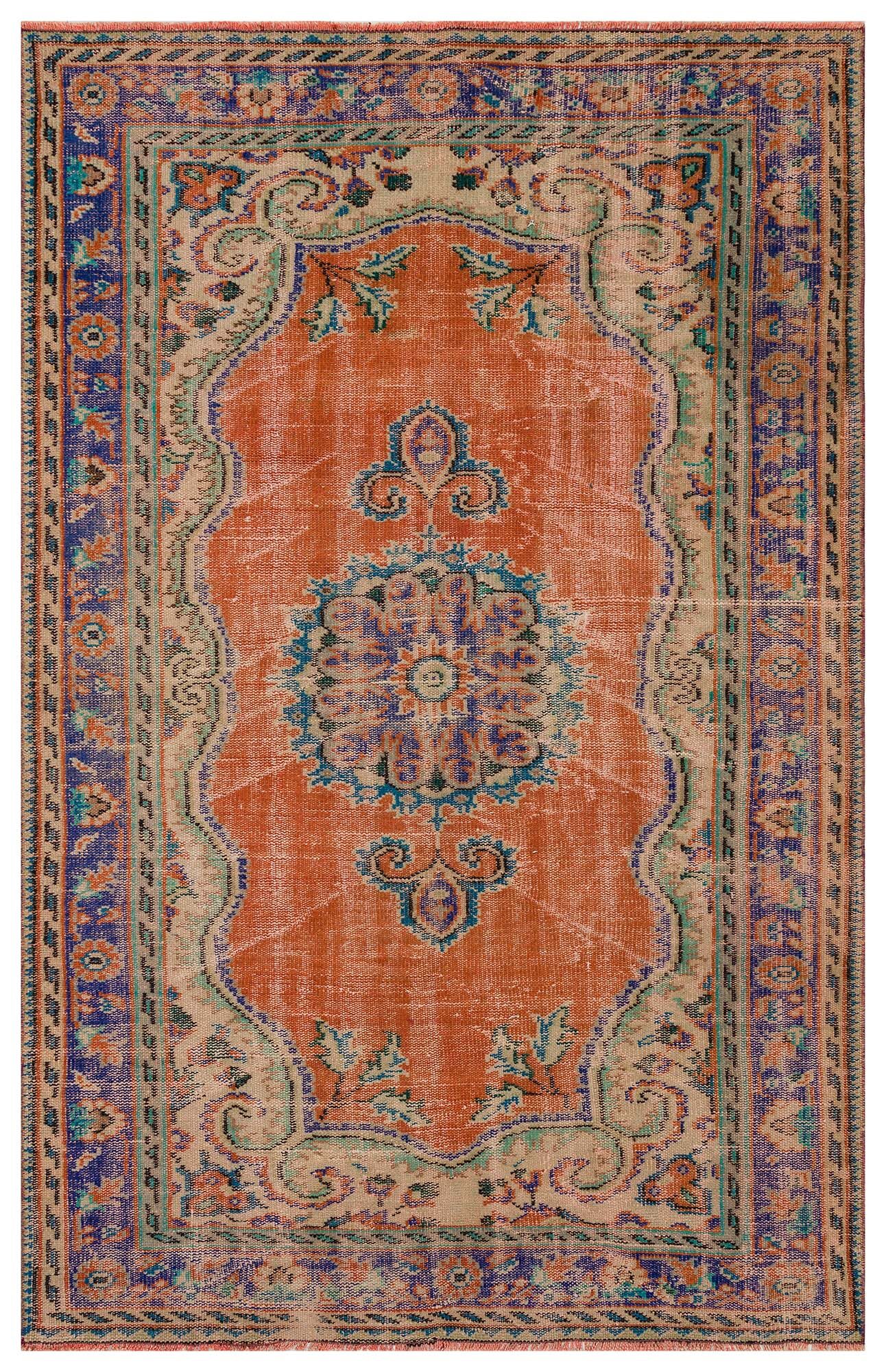 Handwoven Vintage Distressed Rug - SKU 10372 - Detail View