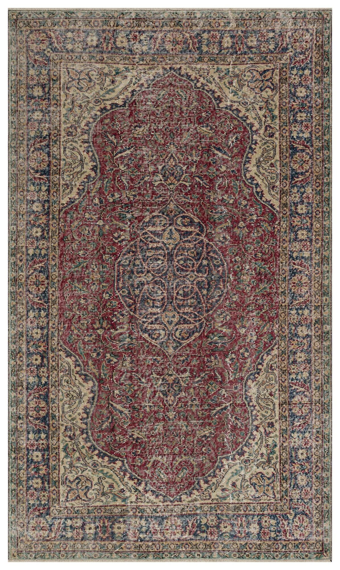 Handwoven Vintage Distressed Rug - SKU 10406 - Detail View