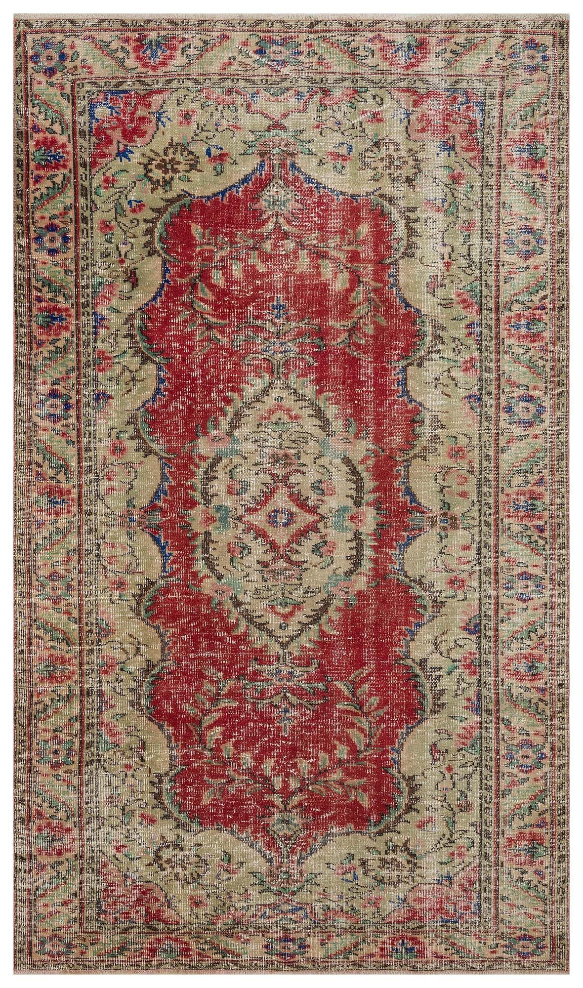 Vintage Hand-Woven Distressed Rug - SKU 10411 - Detail View