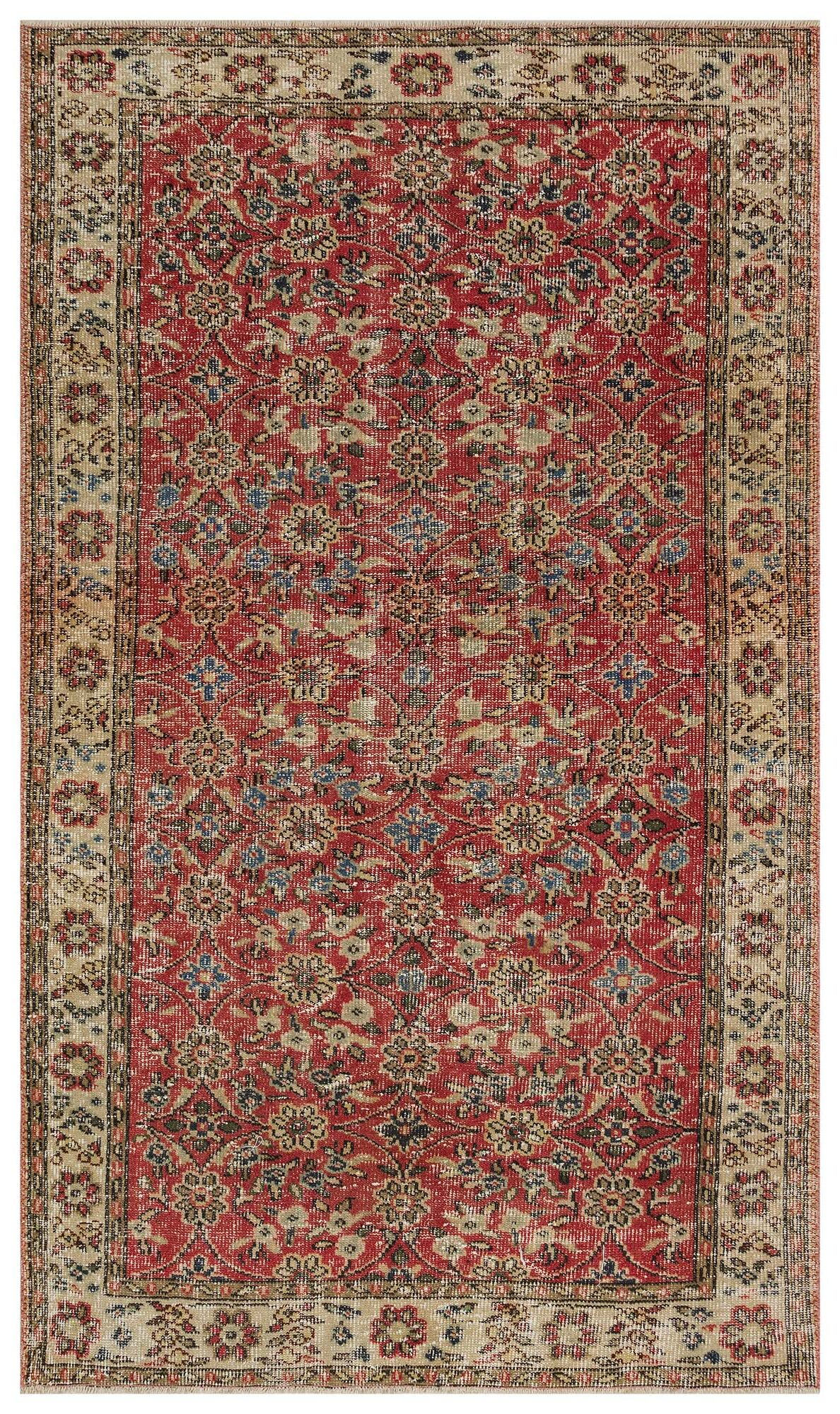 Handwoven Vintage Distressed Rug - SKU 10412 - Detail View