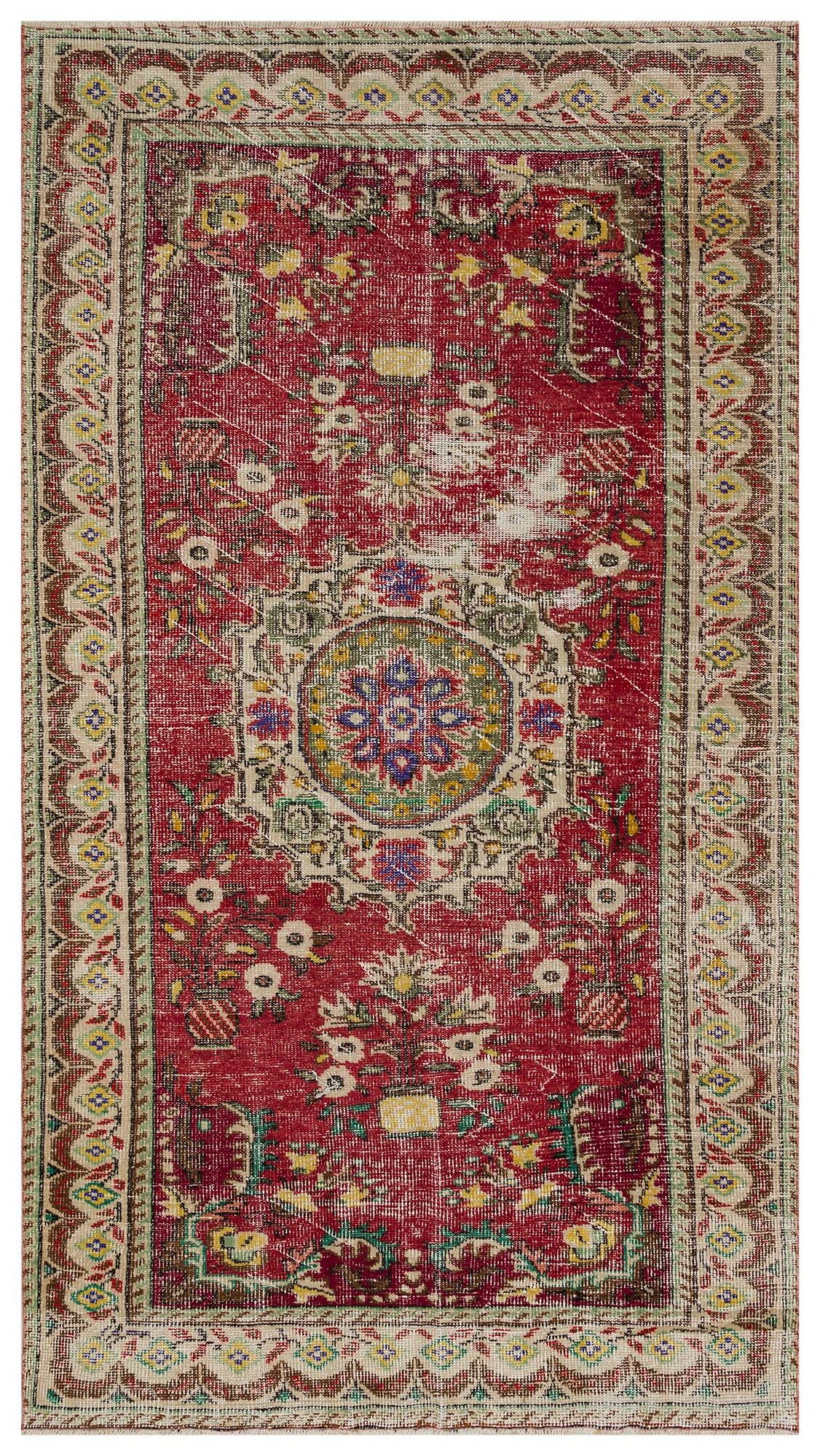 Vintage Distressed Hand-Woven Rug - SKU 10413 - Detail View