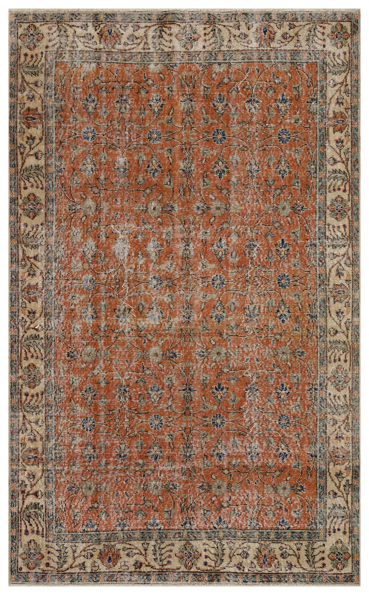 Distressed Vintage Handwoven Rug - SKU 10431 - Detail View