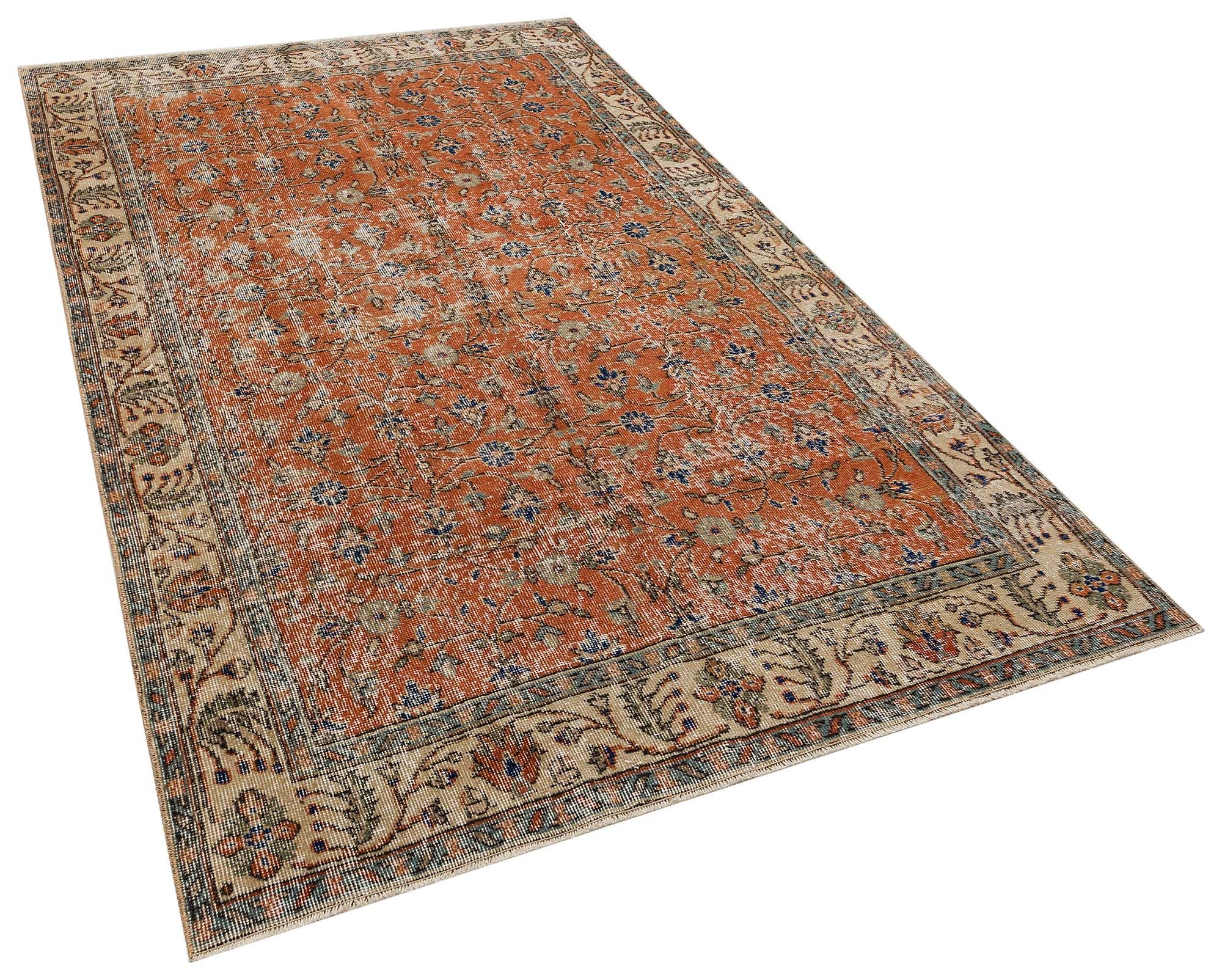 Distressed Vintage Handwoven Rug, Handmade rug, cotton wool/weave, size 156 × 255 cm, from Yahyalı, SKU 10431