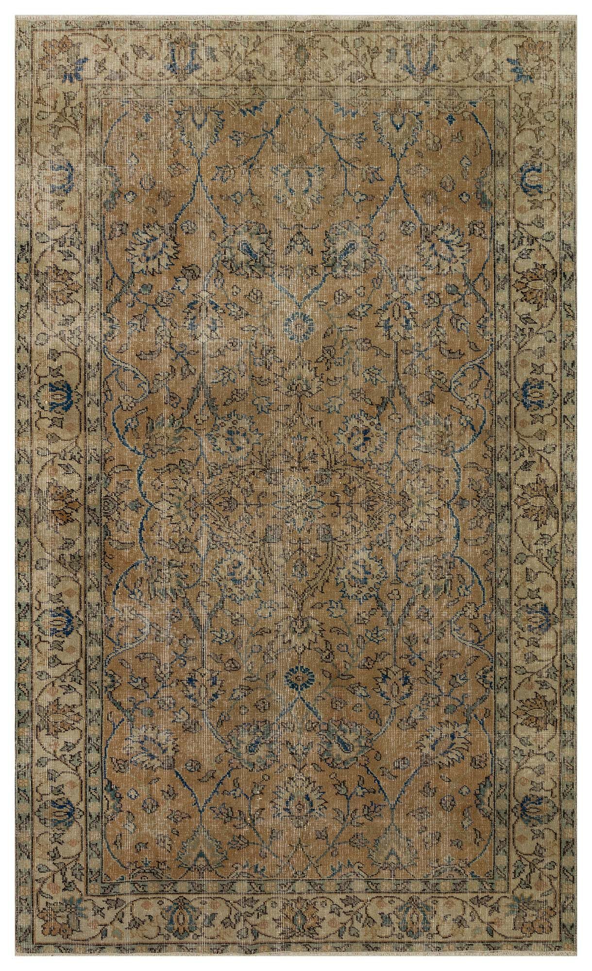 Distressed Vintage Rug, Handmade rug, wool & cotton wool/weave, size 163 × 237 cm, from Oushak, SKU 10443