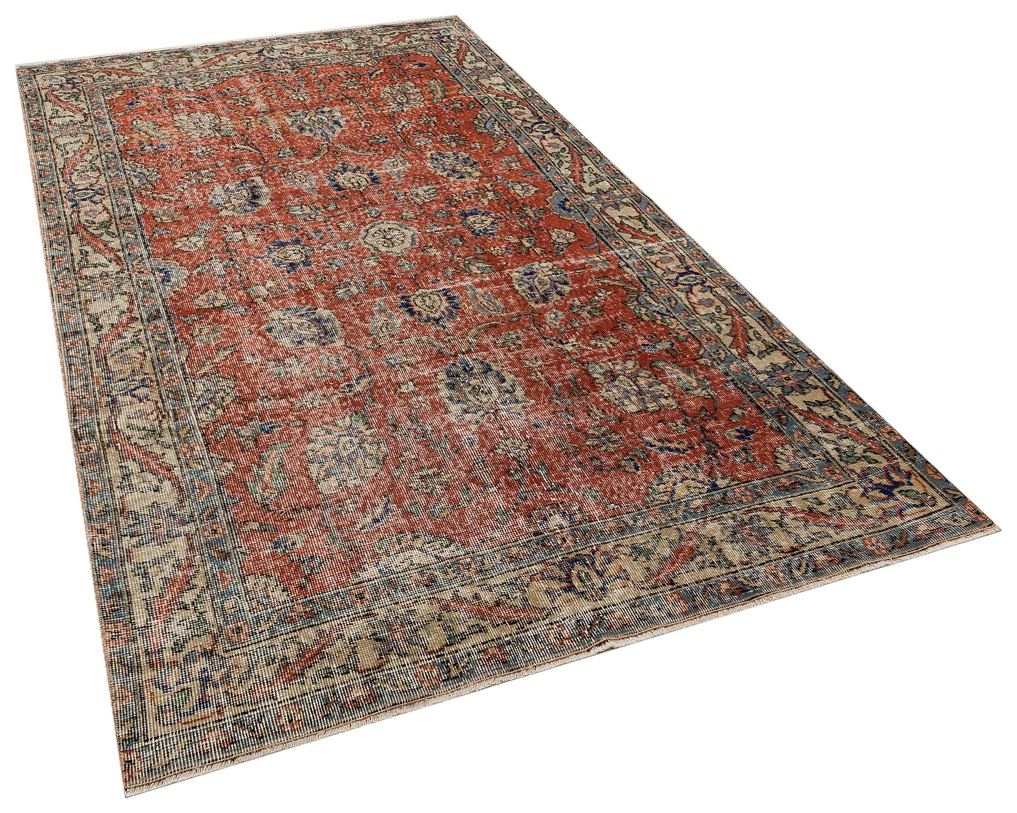 Distressed Vintage Rug, Handmade rug, wool, cotton & silk wool/weave, size 149 × 240 cm, from Gördes, SKU 10446