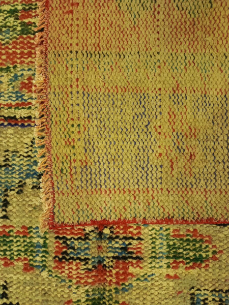 Handmade Distressed Wool Rug - SKU 10472 - Detail View