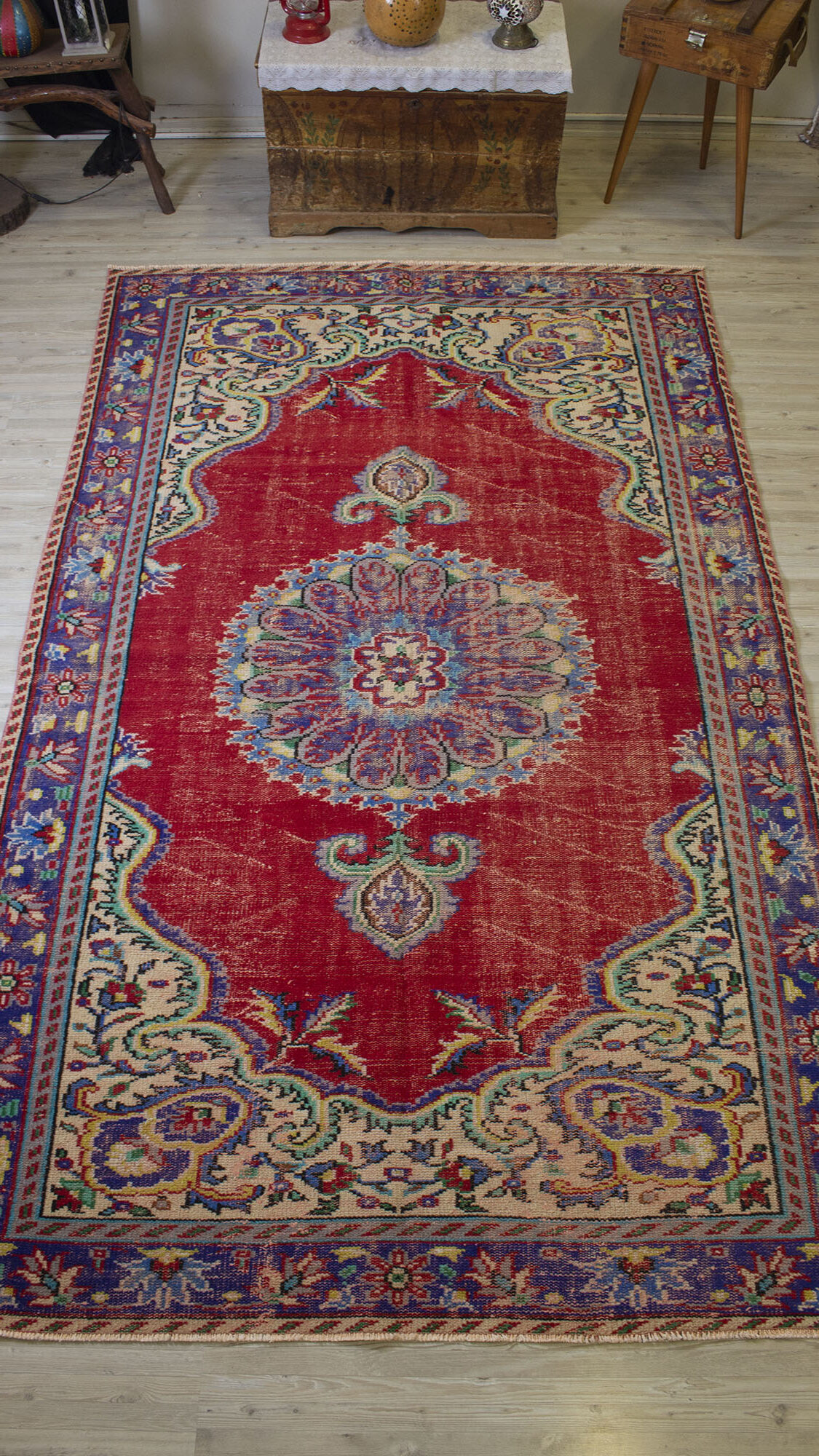 Handcrafted Distressed Rug - SKU 10492 - Detail View