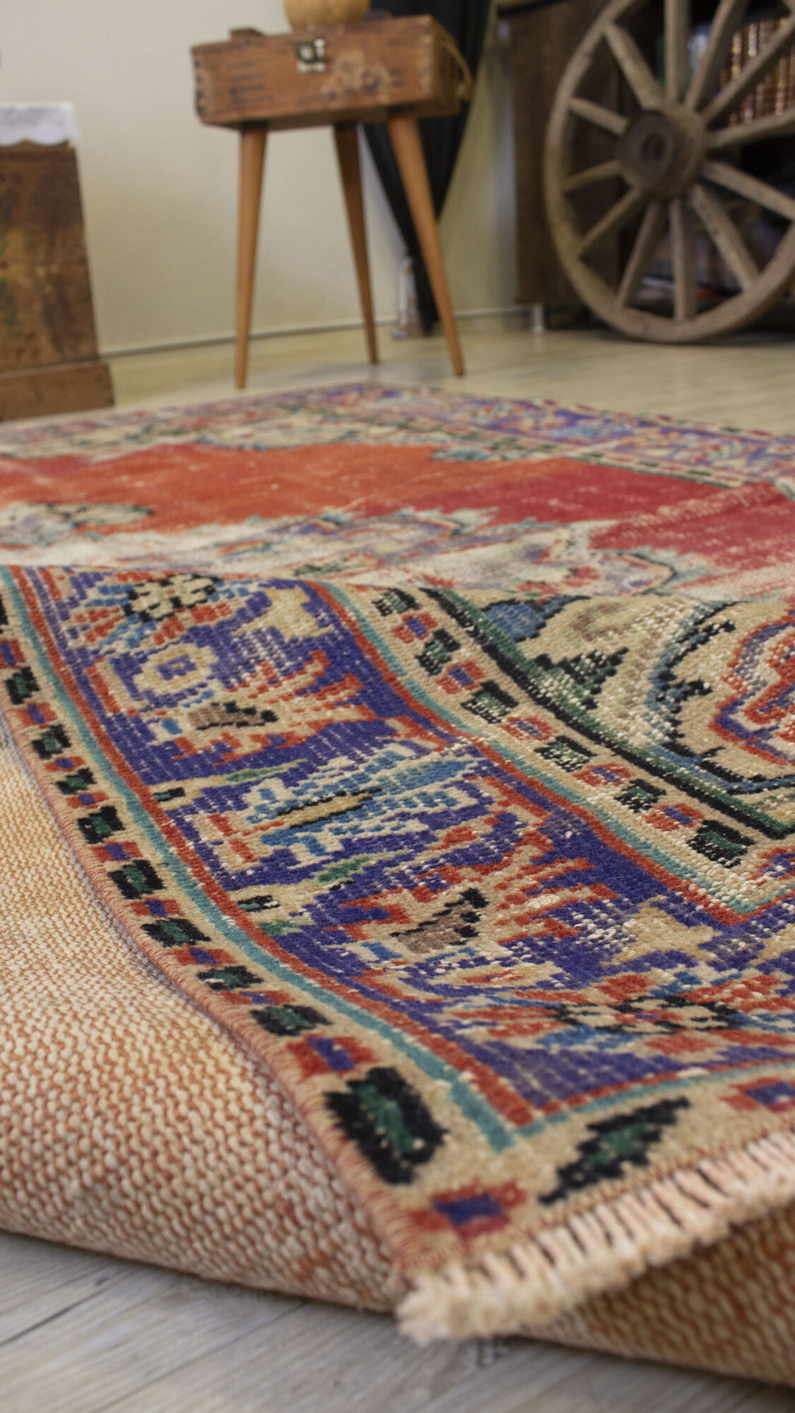 Vintage Handwoven Rug - SKU 10495 - Detail View