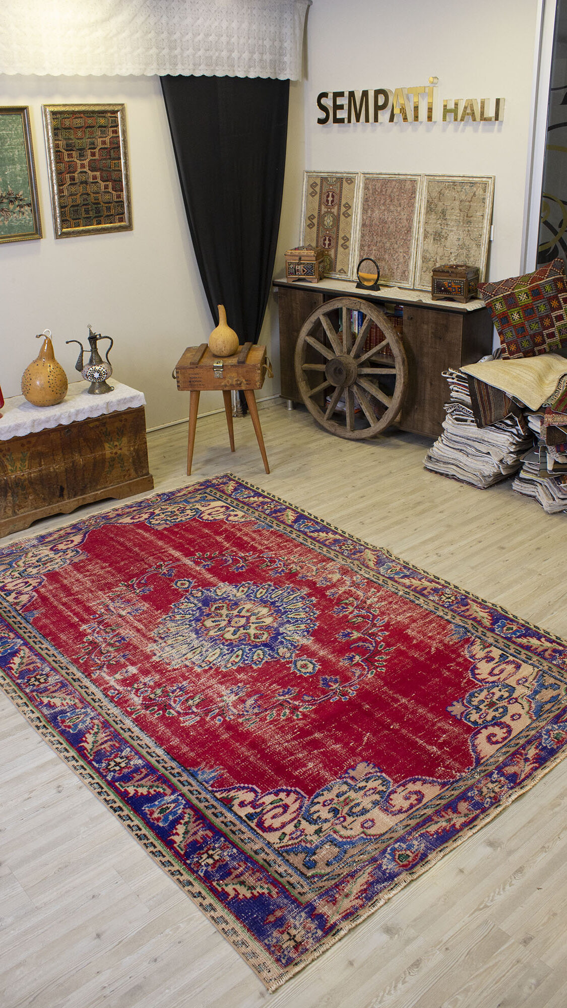 Vintage Handwoven Wool Rug - SKU 10508 - Detail View
