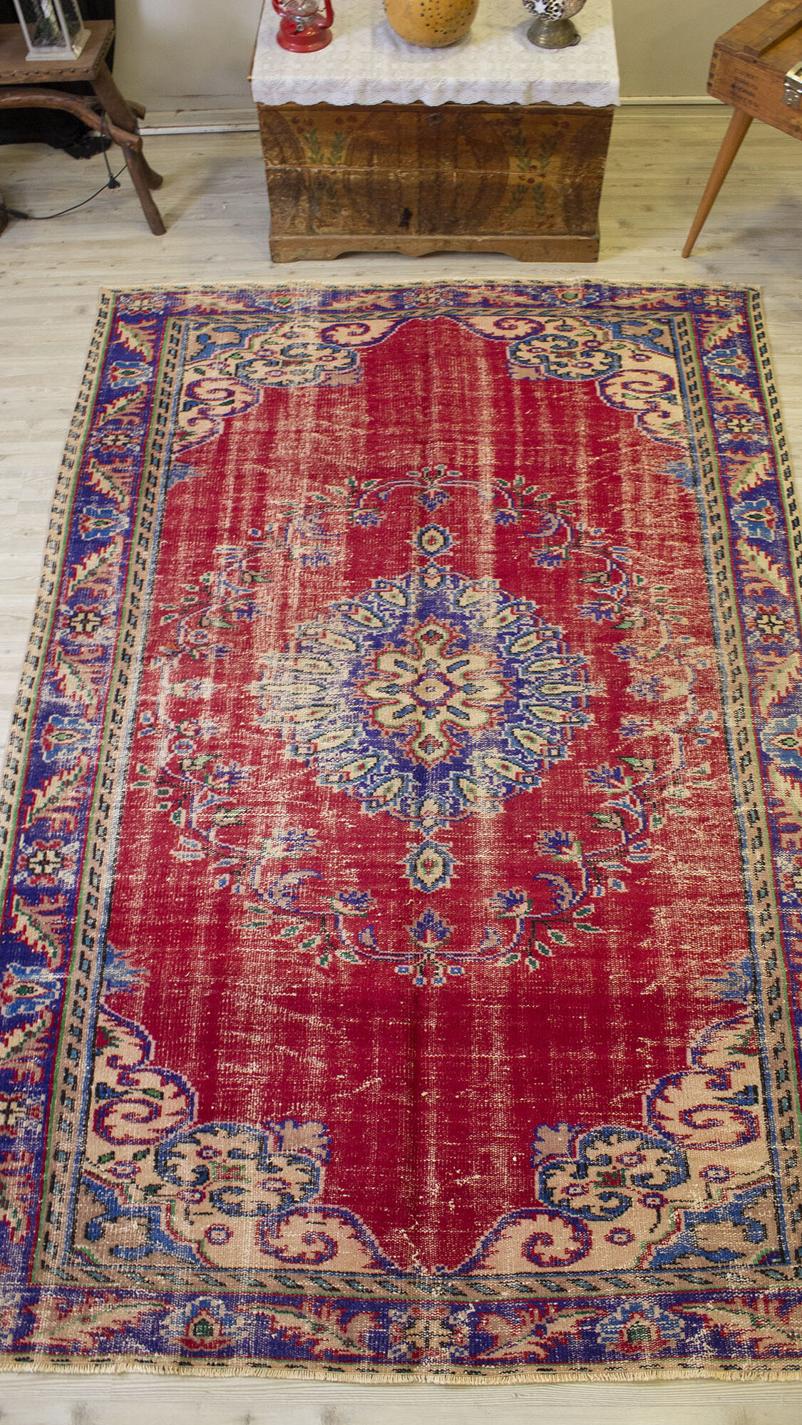 Vintage Handwoven Wool Rug, Handmade rug, wool & silk wool/weave, size 172 × 260 cm, from Sivas, SKU 10508
