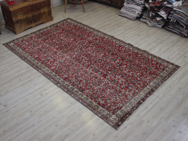 Vintage Handwoven Wool Rug, Handmade rug, wool, cotton & silk wool/weave, size 158 × 260 cm, from Sivas, SKU 10538