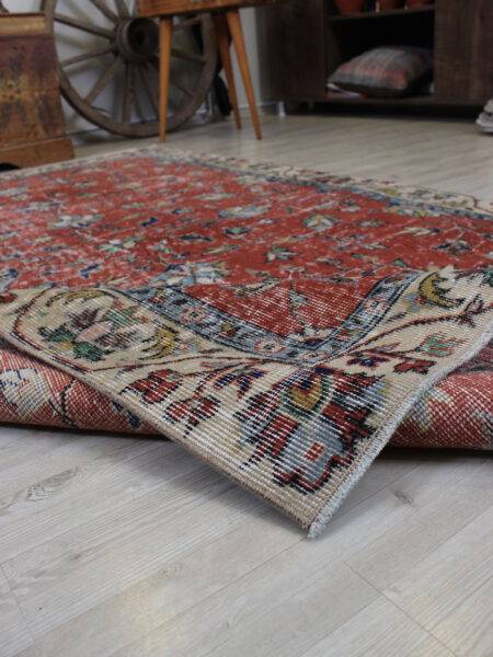 Handmade Distressed Wool Rug - SKU 10585 - Detail View