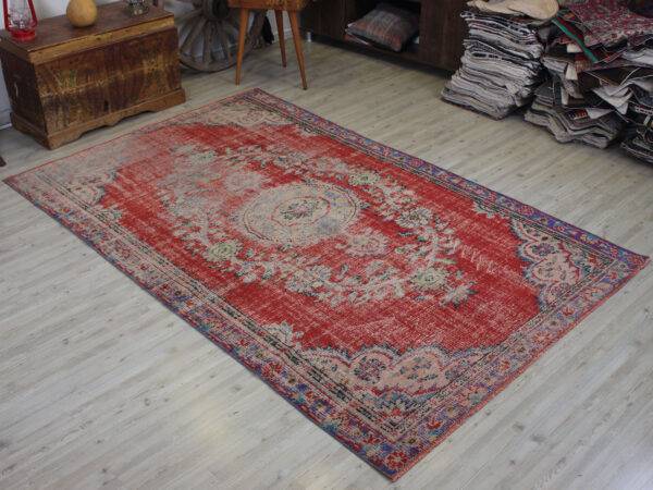 Handmade Wool Vintage Rug, Handmade rug, silk wool/weave, size 165 × 259 cm, from Ladik, SKU 10588