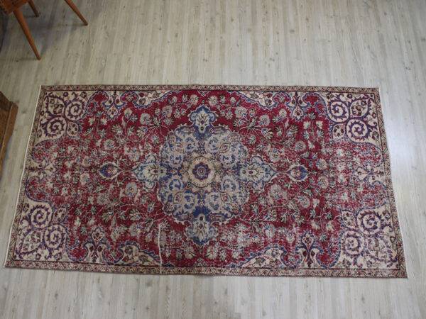 Distressed Hand-Woven Vintage Rug - SKU 10592 - Detail View
