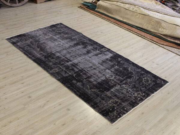 Vintage Distressed Hand-Knotted Rug, Handmade rug, wool, cotton & silk wool/weave, size 109 × 220 cm, from Bursa, SKU 10678