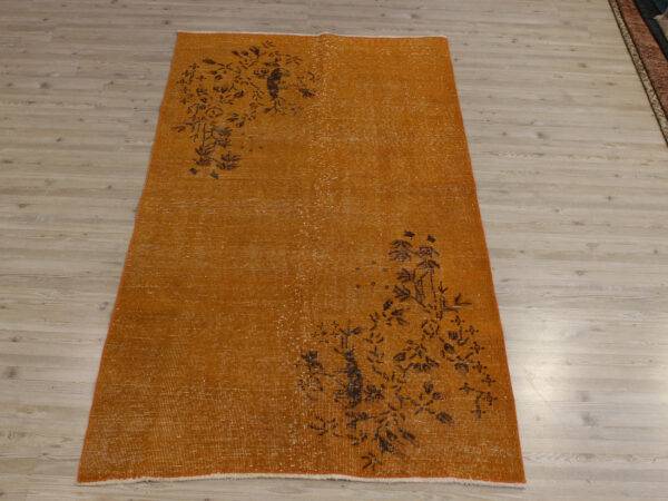 Hand-Knotted Distressed Wool Rug - SKU 10696 - Detail View