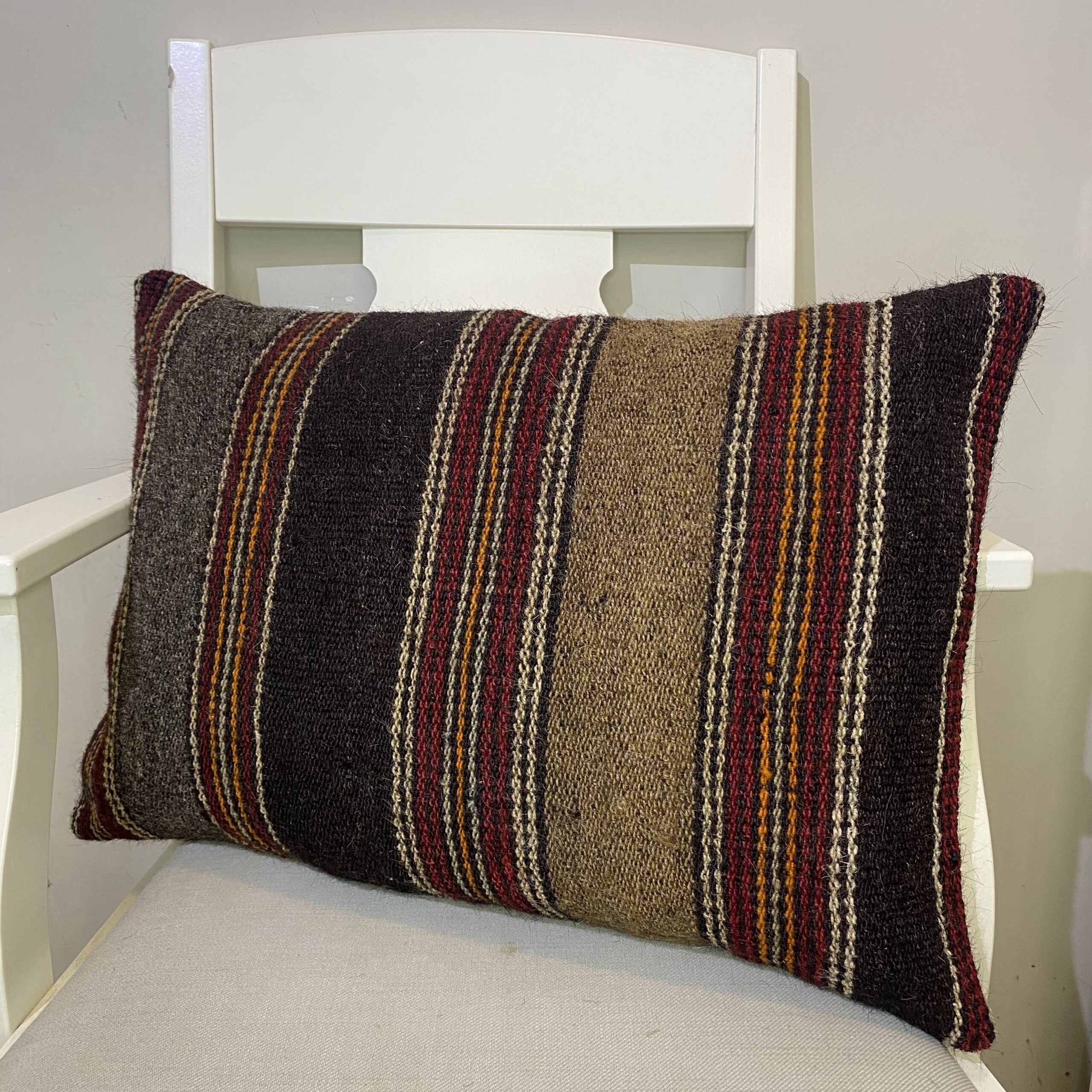Hand-Woven Pillowcase, Pillowcases rug, wool & cotton wool/weave, size 40 × 60 cm, from Isparta, SKU 461