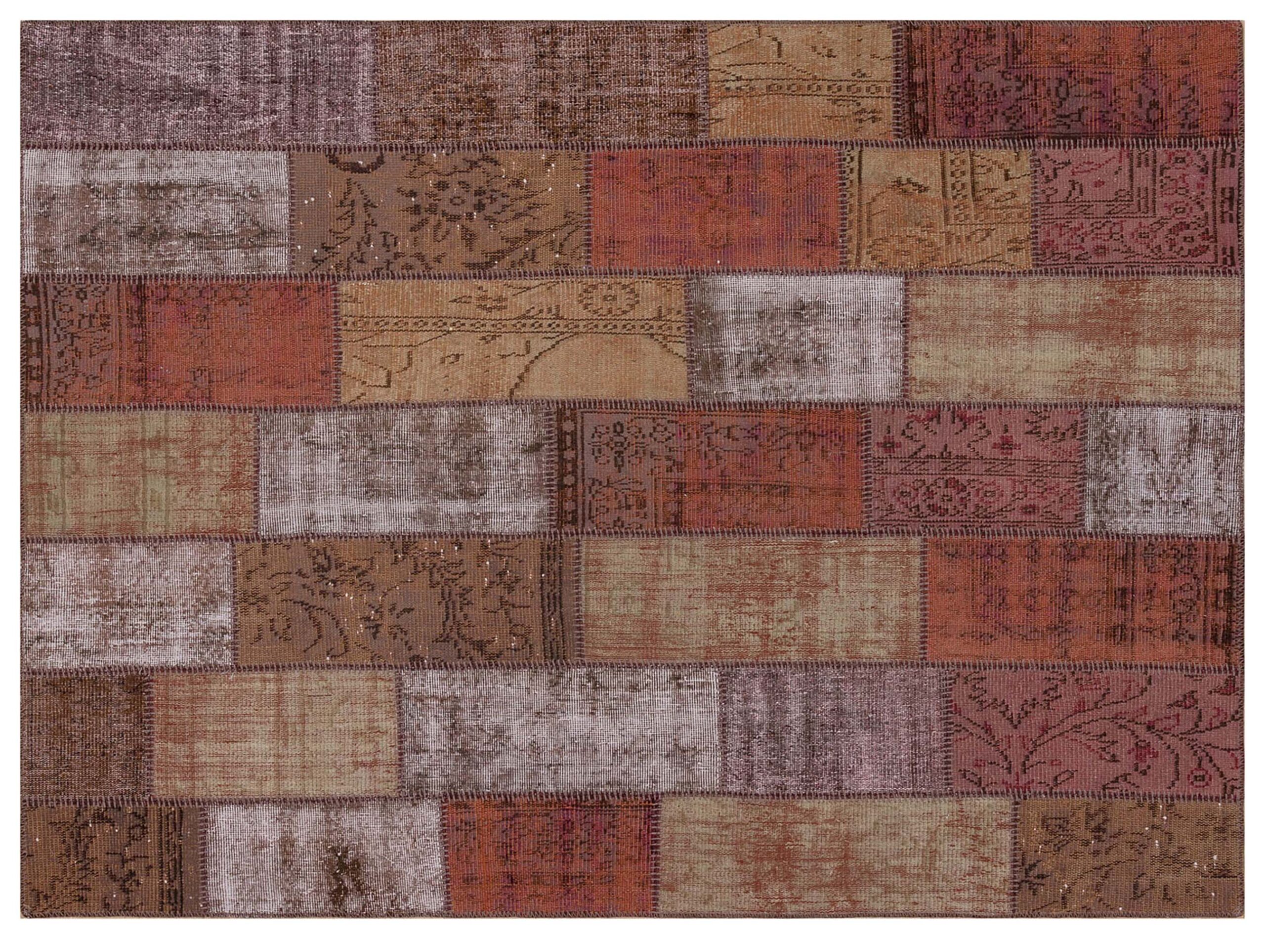 Patchwork-Style Distressed Rug - SKU 5561 - Detail View