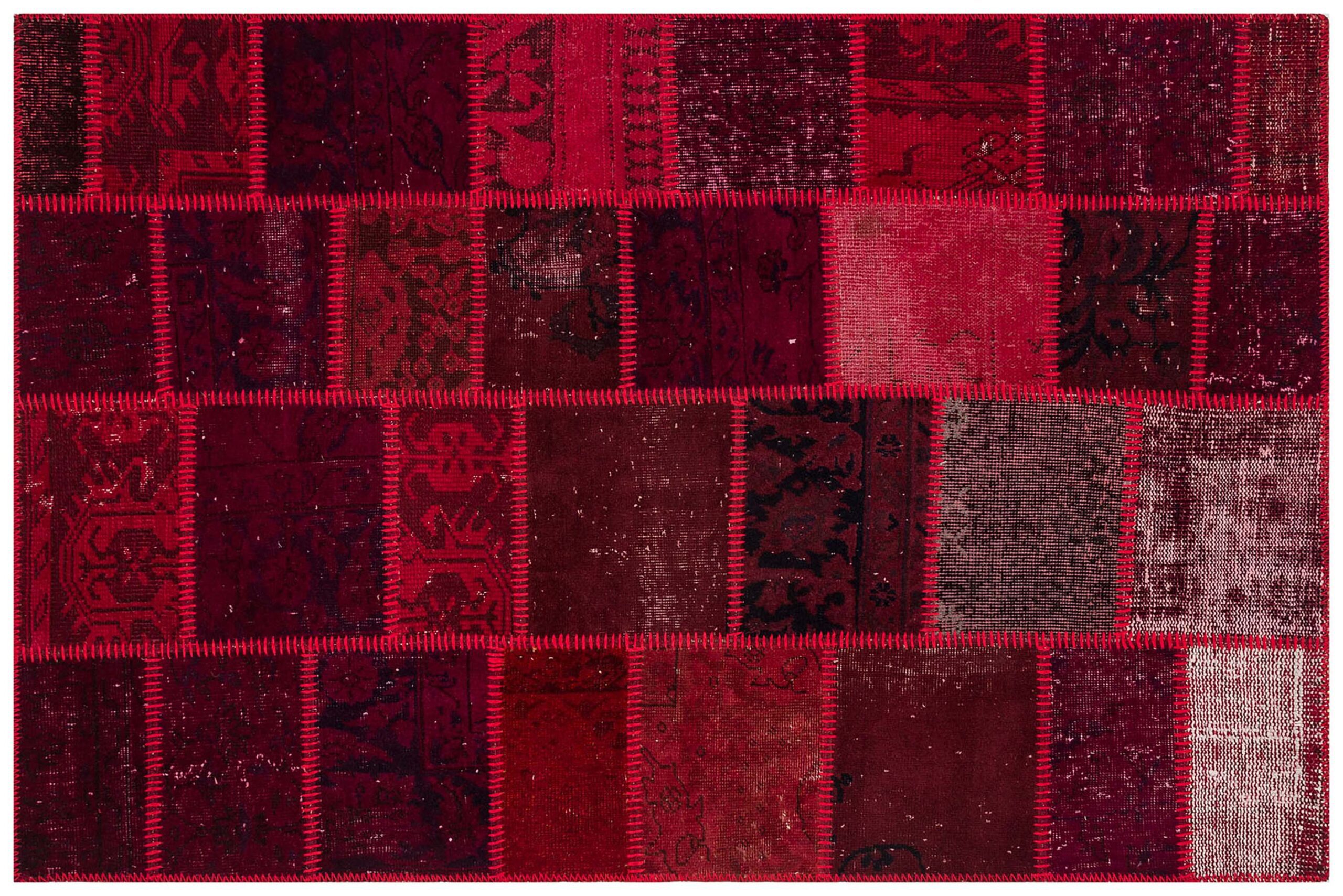 Vintage Hand-Woven Patchwork Rug - SKU 5809 - Detail View