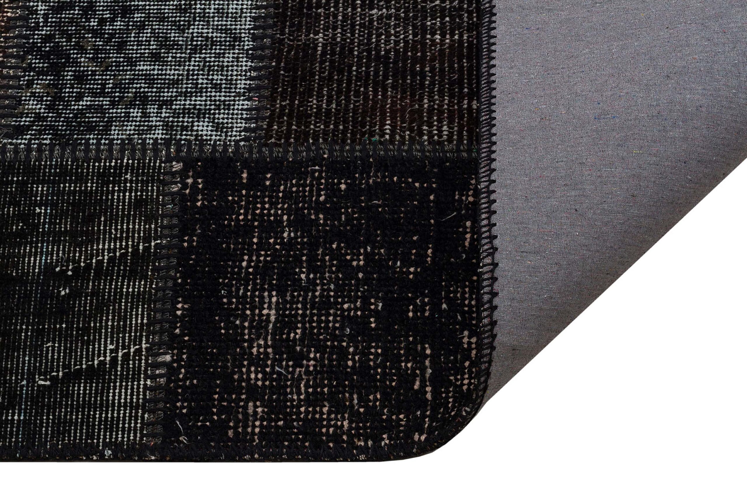 Unique Handwoven Patchwork Art Rug - SKU 5958 - Detail View