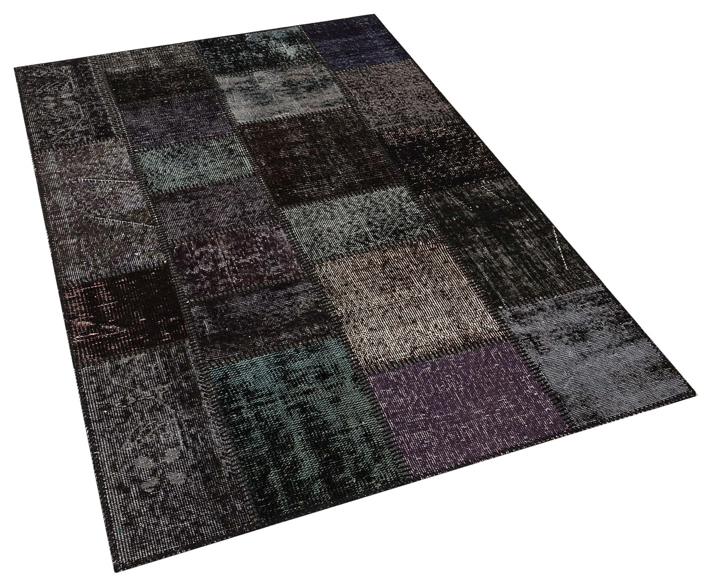 Unique Handwoven Patchwork Art Rug, Handmade rug, silk wool/weave, size 120 × 180 cm, from Cappadocia, SKU 5958