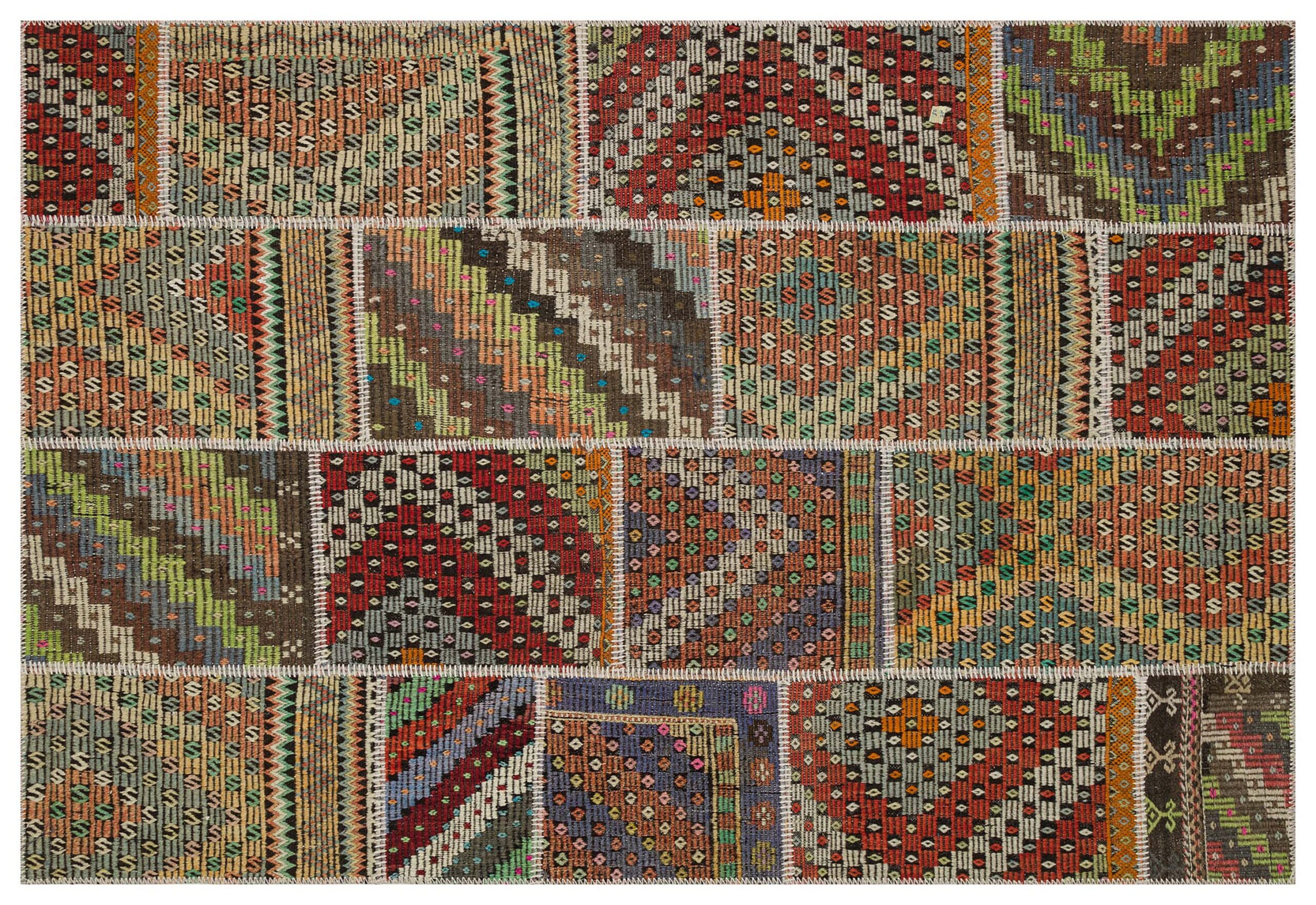 Handmade, One-of-a-Kind Patchwork Rug - SKU 6069 - Detail View