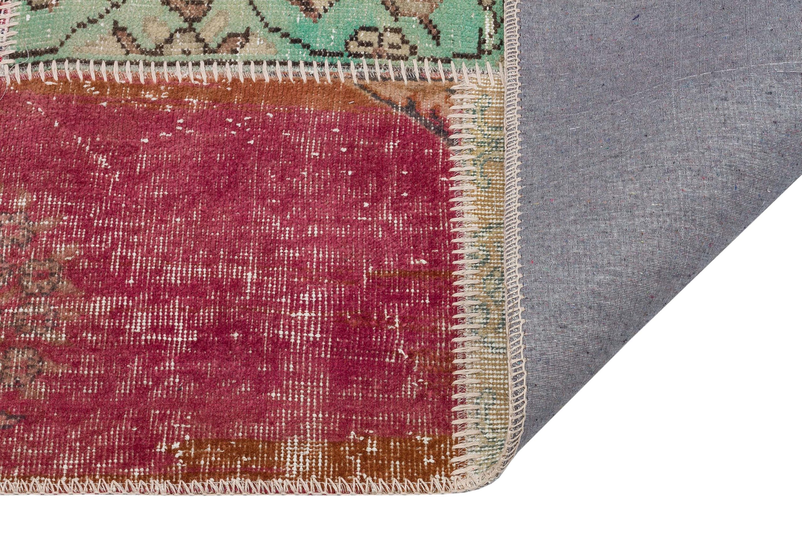 Handmade Patchwork Unique Rug - SKU 6252 - Detail View