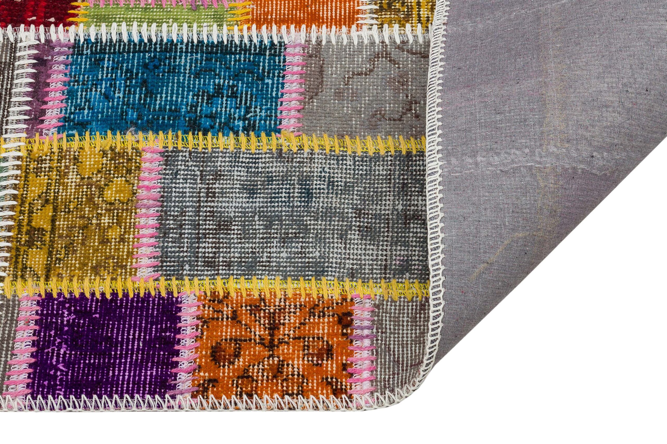 Handwoven Patchwork Rug - SKU 6320 - Detail View