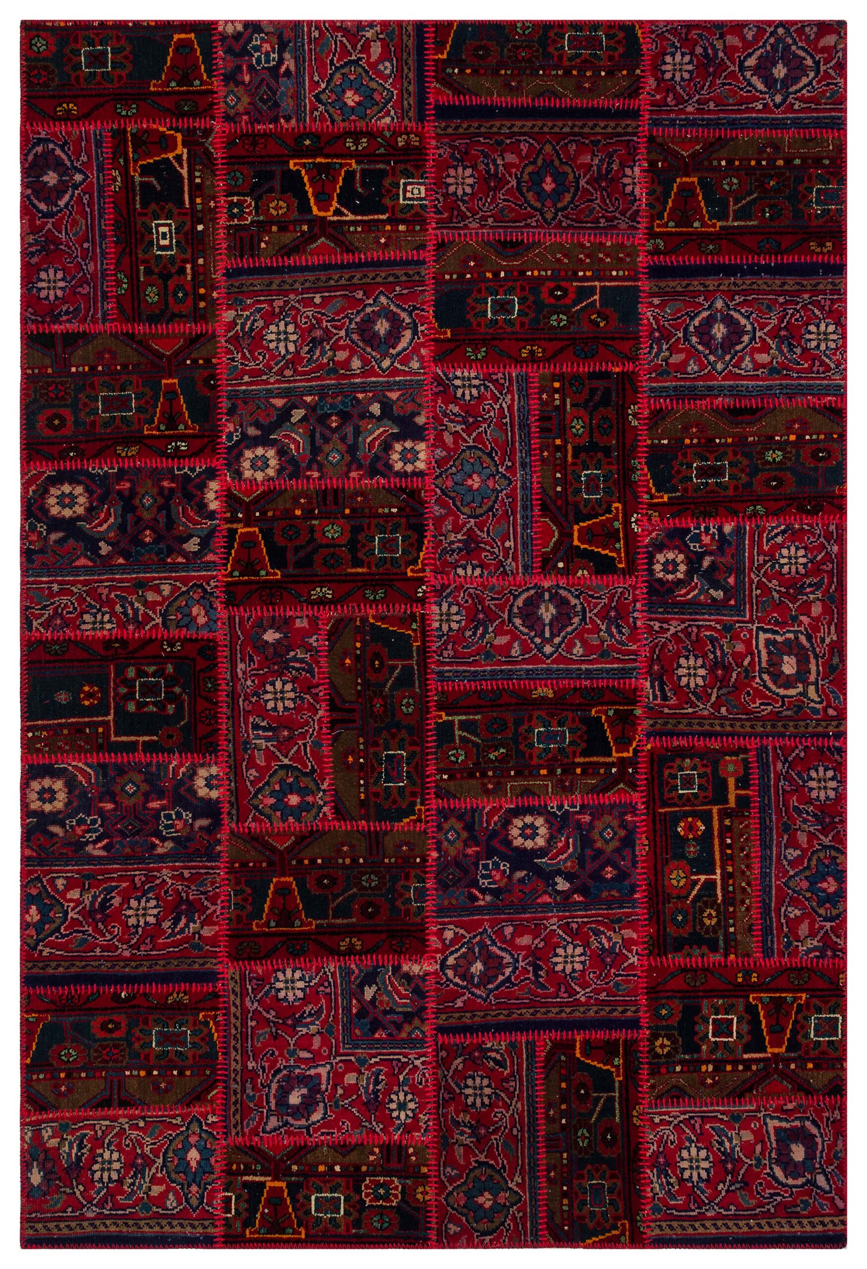 Unique and Enchanting Patchwork Rug - SKU 6354 - Detail View