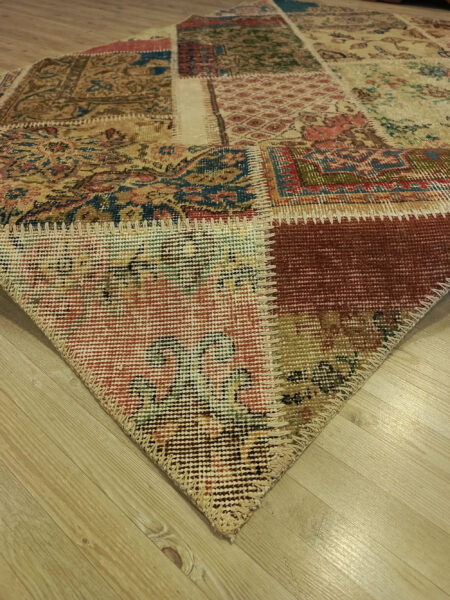 Classic Hand-Woven Patchwork Rug - SKU 6382 - Detail View
