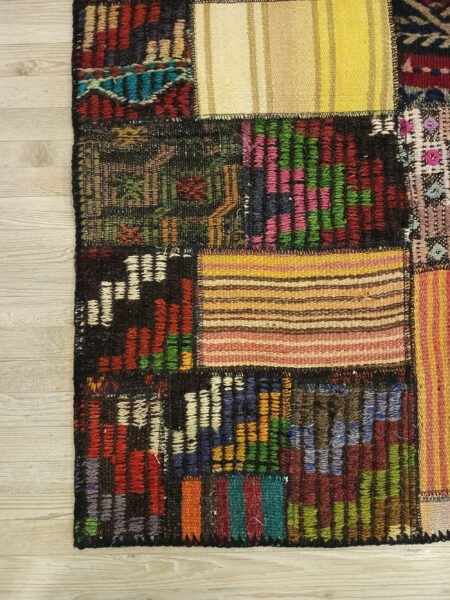 Classic Handwoven Patchwork Rug - SKU 6403 - Detail View