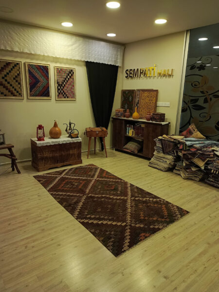 Vintage Hand-Woven Wool Patchwork Rug - SKU 6419 - Detail View