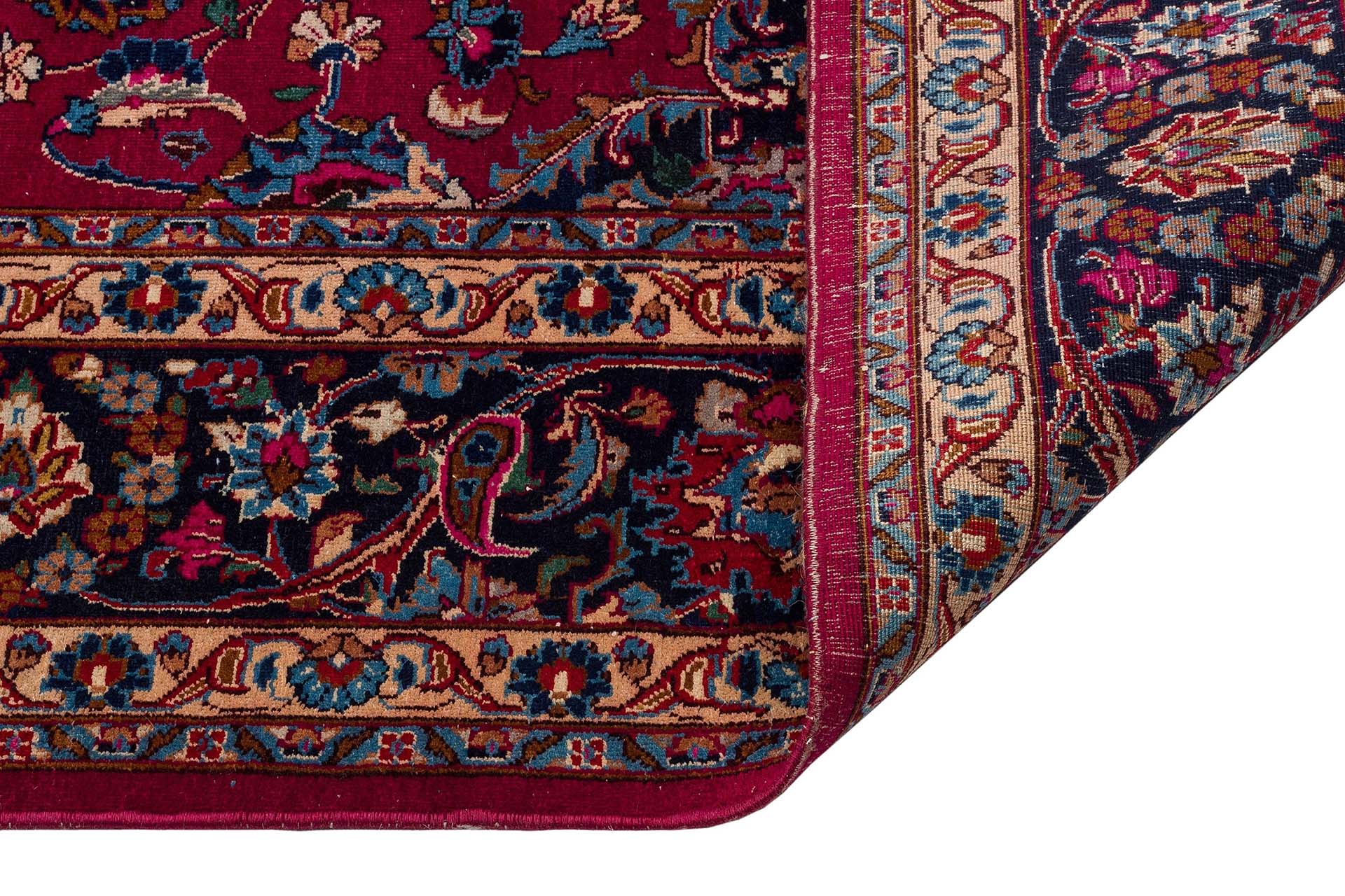 Vintage-Style Distressed Iranian Rug - SKU 8663 - Detail View