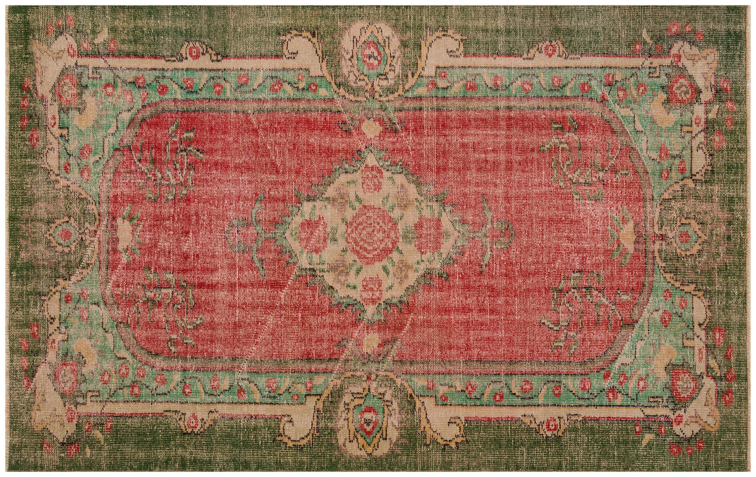 Distressed Hand-Woven Vintage Rug - SKU 8733 - Detail View
