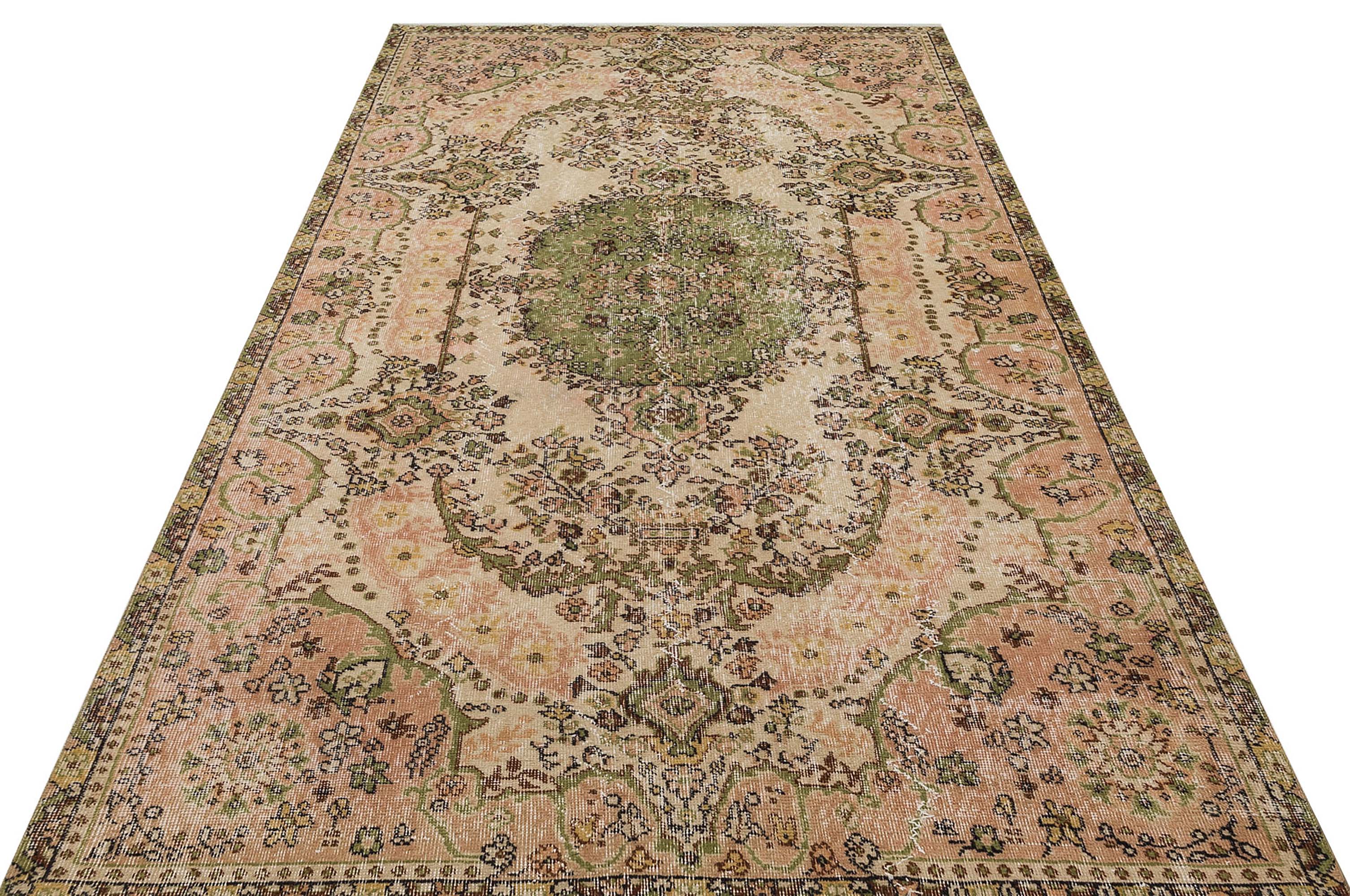 Vintage Handwoven Distressed Rug, Handmade rug, wool, cotton & silk wool/weave, size 171 × 290 cm, from Gaziantep, SKU 8754