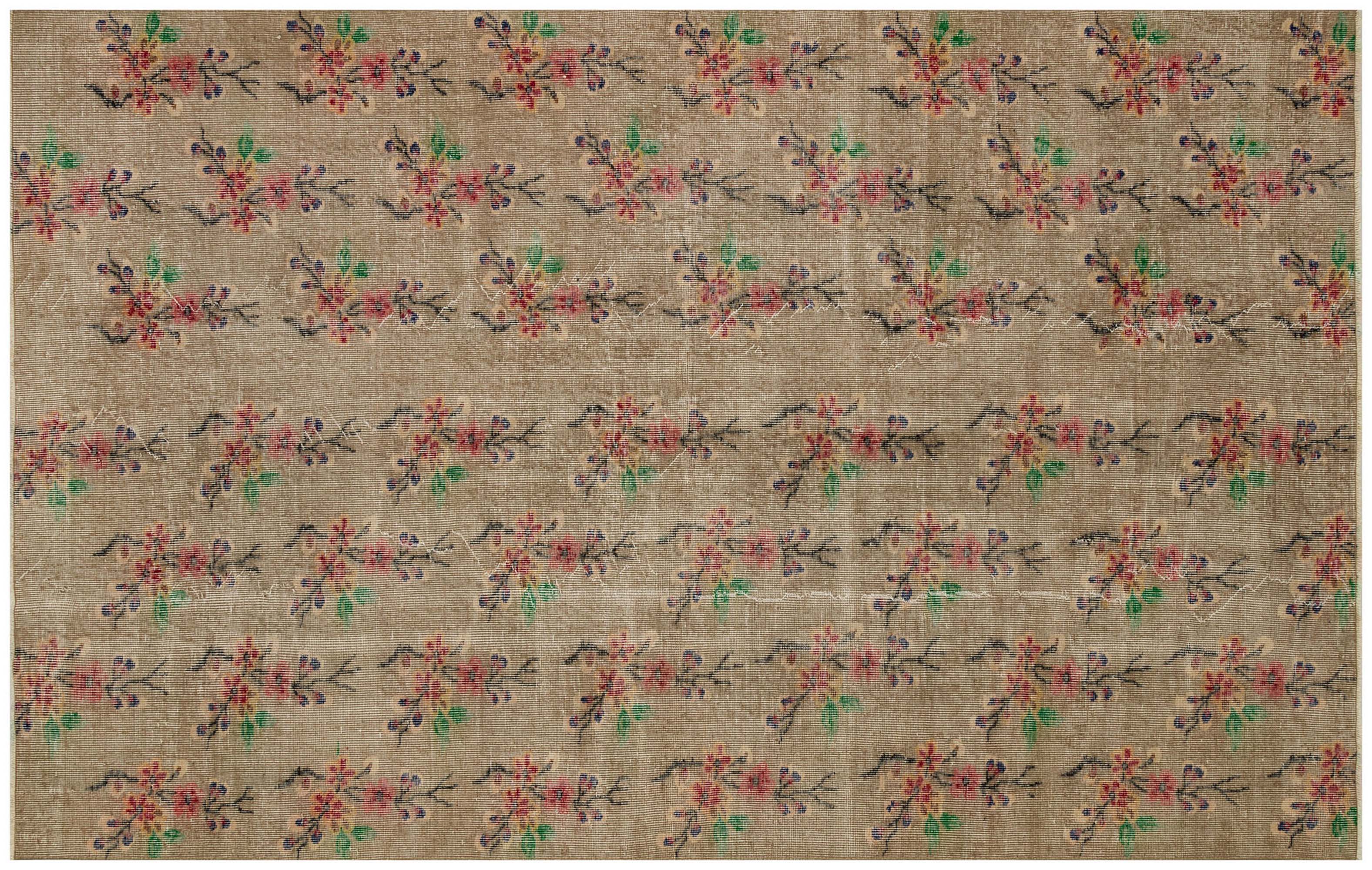 Distressed Handwoven Vintage Rug - SKU 8837 - Detail View