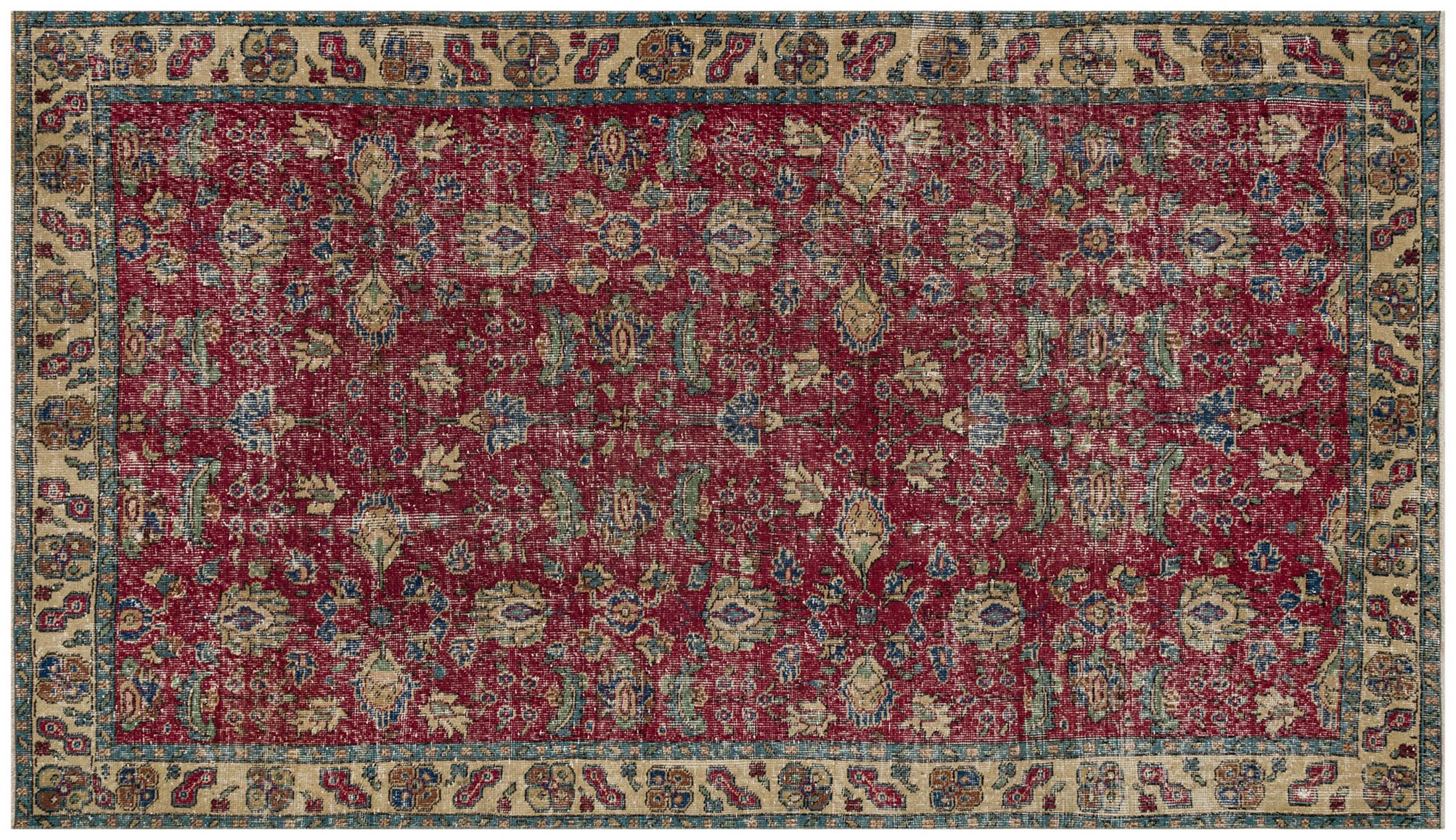 Handwoven Distressed Vintage Rug - SKU 8857 - Detail View