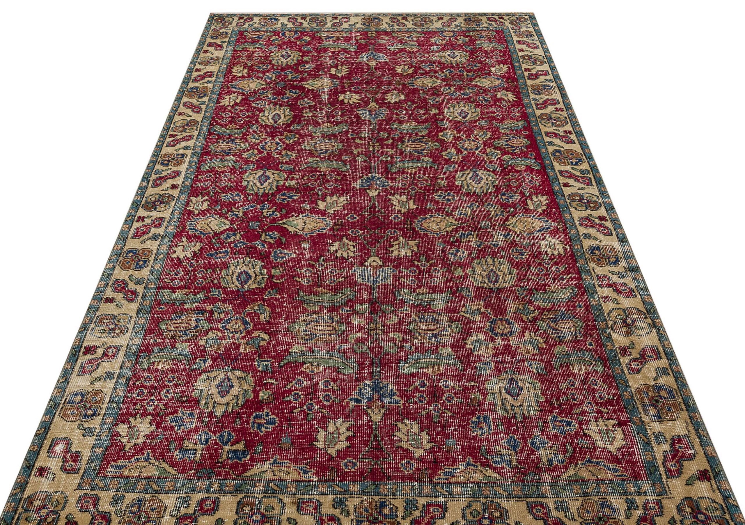 Handwoven Distressed Vintage Rug, Handmade rug, wool, cotton & silk wool/weave, size 149 × 250 cm, from Sivas, SKU 8857