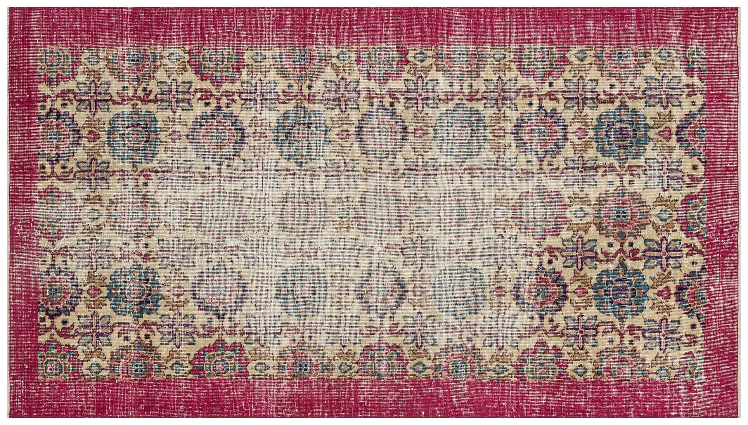 Vintage Distressed Handmade Rug - SKU 9065 - Detail View