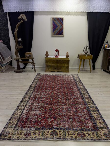 Traditional Vintage Handmade Rug, Handmade rug, wool & cotton wool/weave, size 142 × 272 cm, from Bergama, SKU 9096